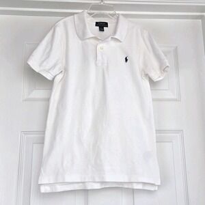 Polo Ralph Lauren Boys White Polo Shirt Size 7 Short Sleeve Golf Resort Wear